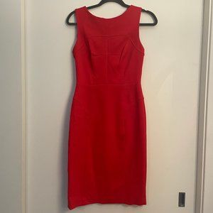 Eliza J Sleeveless Red Sheath Dress with Gold Zipper - Size 2
